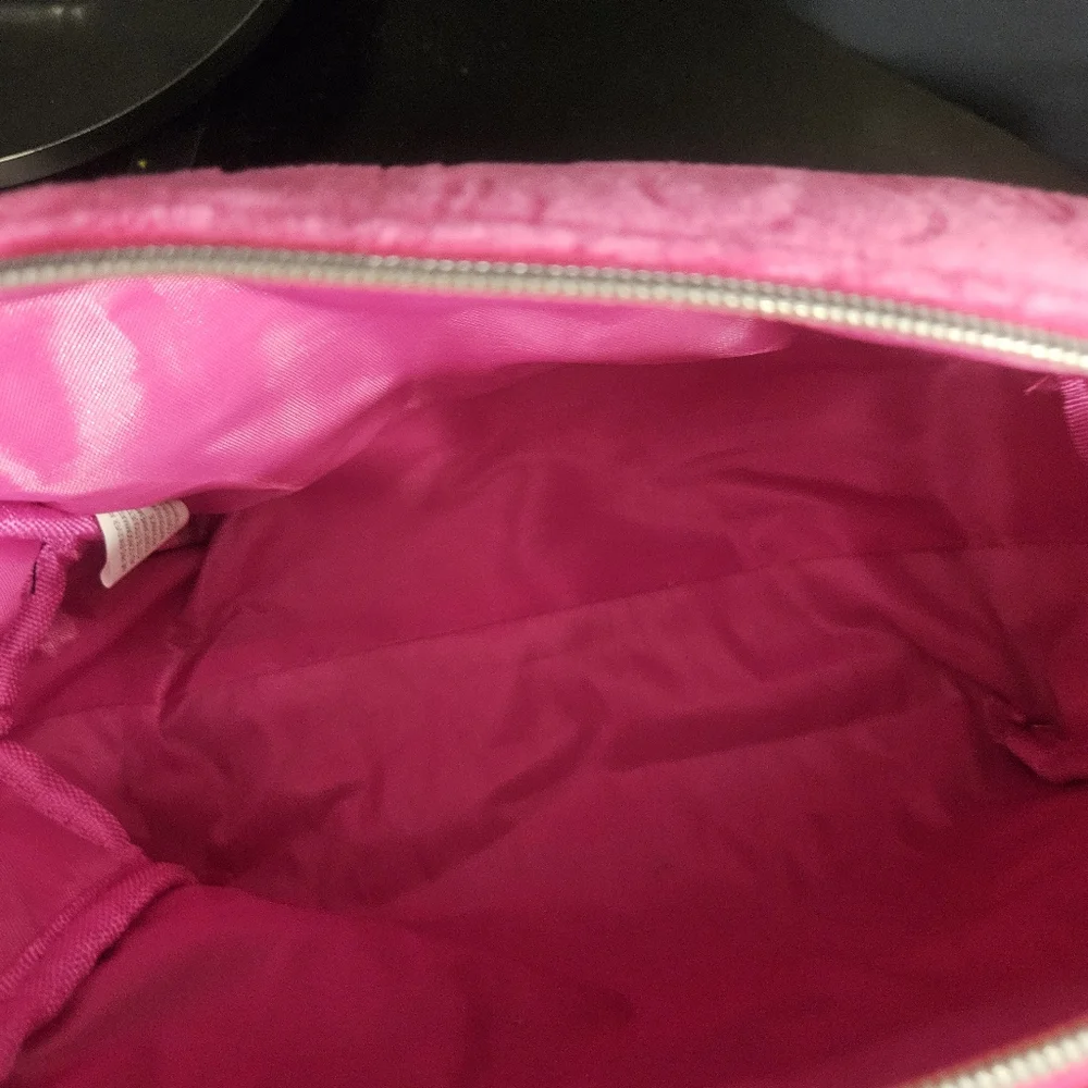 New Juicy Couture Large Pink Crown/Hearts Cosmetic Bag 1 Bottle Incl Gol…